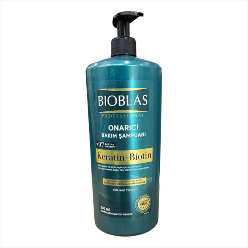 شامپو کراتین و بیوتین بیوبلاس با خاصیت ترمیم کننده ONARICI مناسب انواع مو حجم 900 میل