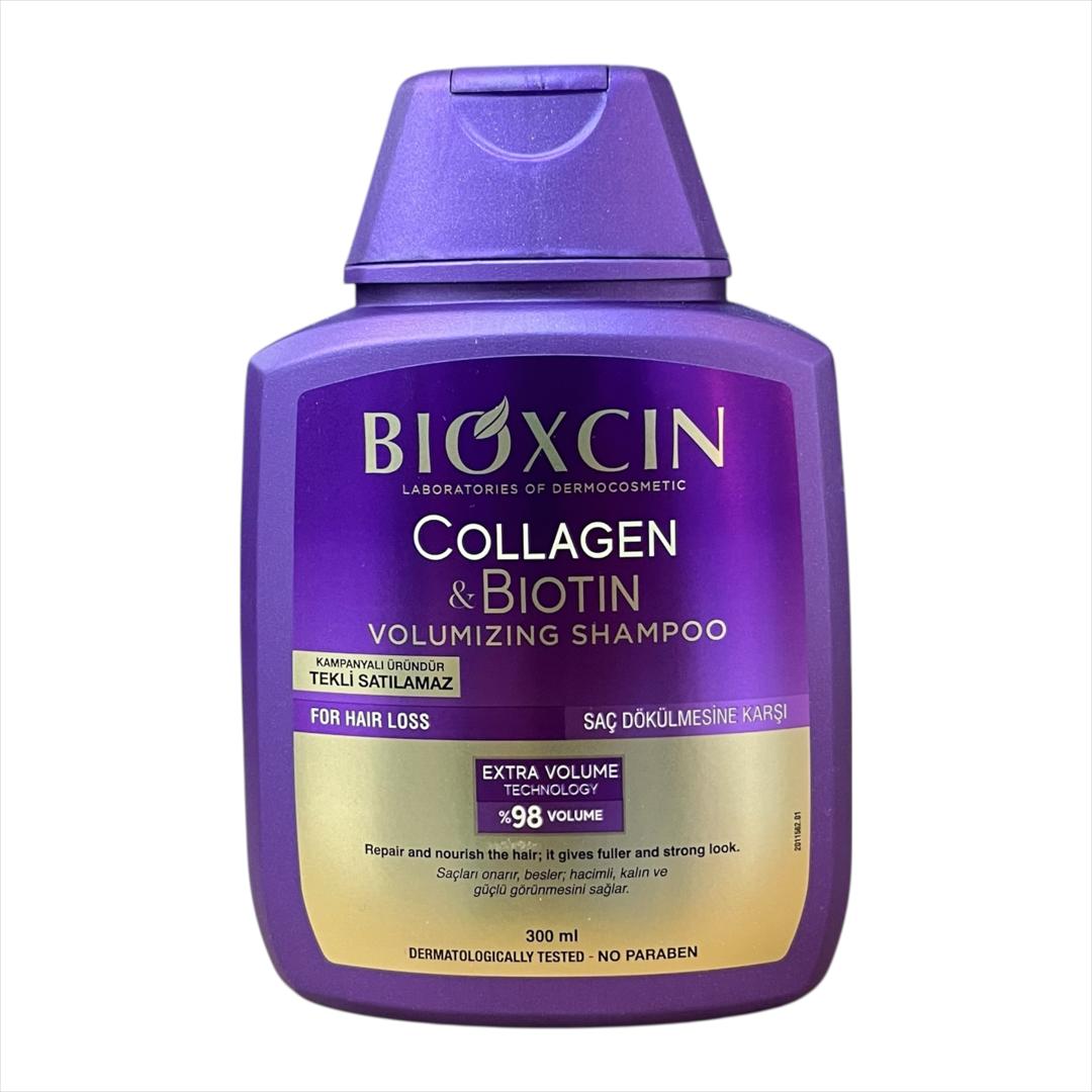 شامپو بنفش بیوکسین BIOXCIN حاوی بیوتین و کلاژن 300 میل