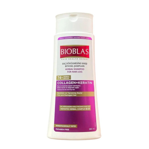 شامپو ضد ریزش بیوبلاس مدل Collagen + Keratin