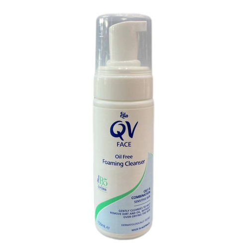 فوم شستشوی صورت اویل فری کیووی (QV) مناسب پوست حساس ۱۵۰ میلیلیتر