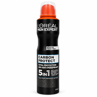 اسپری دئودورانت لورال Loreal مردانه مشکی مدل Carbon Protect حجم ۲۵۰ میل اصل و اورجینال